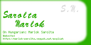 sarolta marlok business card